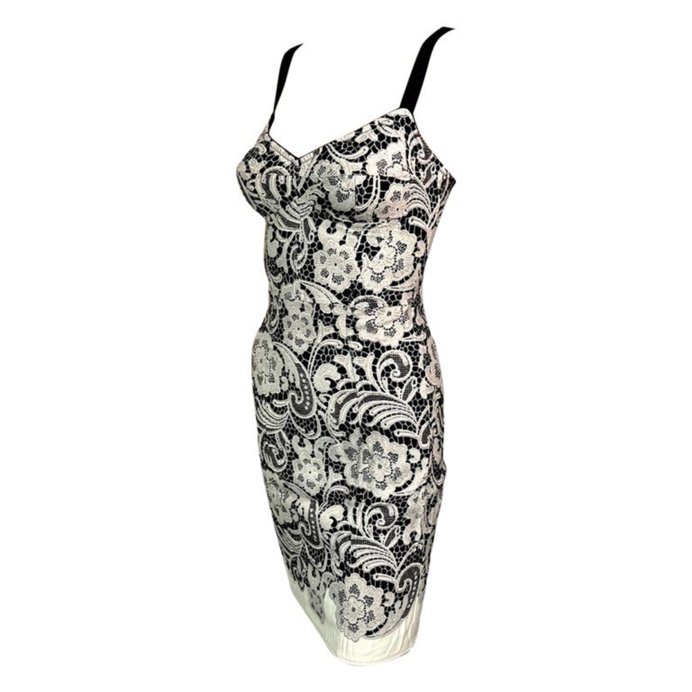 Dolce & Gabbana Unworn Lace Print Bustier Bodycon Mini Dress